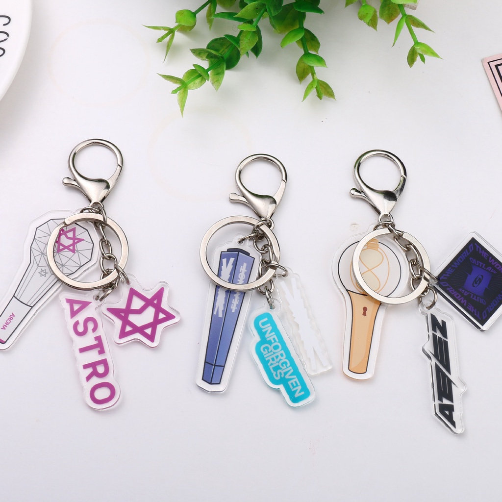 Kpop nmixx ive ateez astro 3-piece keychain set bag charm