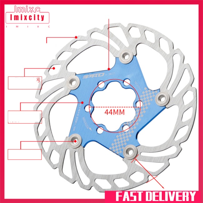 Imixcity mtb 140/160/180 / 203mm đĩa phanh xe đạp đường bộ phanh xe đạp nổi sáu đĩa đinh cho phanh xe đạp leo núi