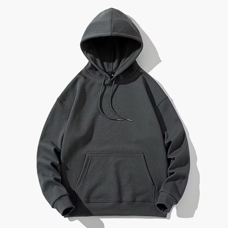 Áo hoodie Tay Dài Dáng Rộng Màu Trơn Phong Cách Thời Trang Hàn Quốc Cho Nam Giới