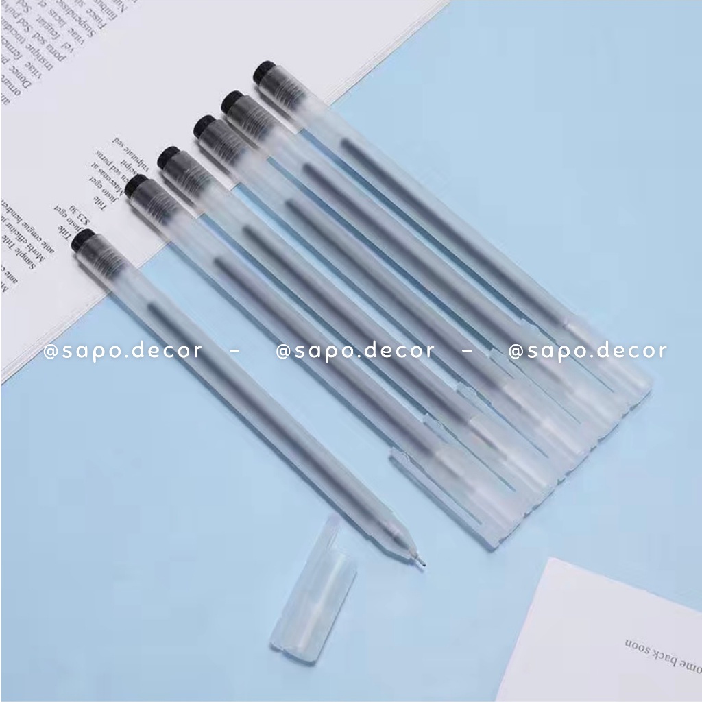 Bút bi nước màu đen gel Leng Keng khô nhanh viết chữ đẹp - Sapo Decor 2