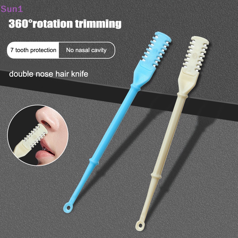 Sun1> 360 độ rotag double head nose hair trimmer earpick nose hair removal dụng cụ cắt tỉa lông tai mũi cầm tay tốt