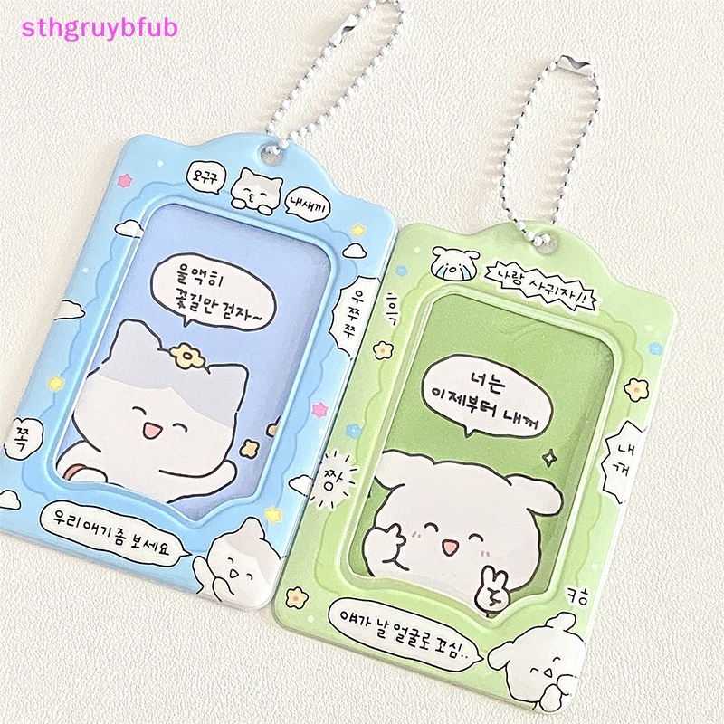 Sthb fashion korea 3 inch photocard holder kpop card keychain mặt dây chuyền thần tượng chủ thẻ xe buýt ngân hàng id thẻ bìa đồ dùng học sinh vn