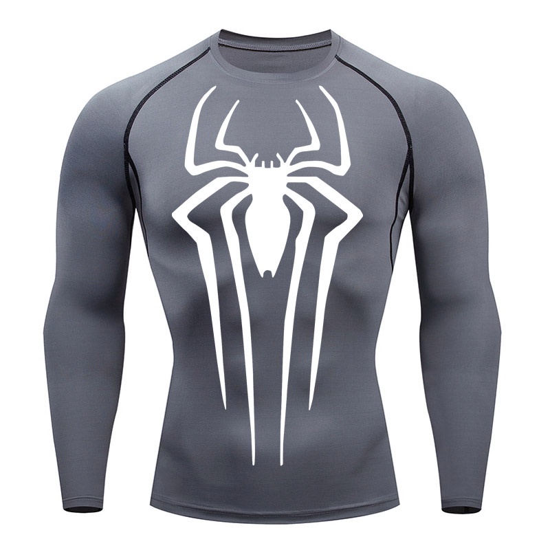 Compression shirt nam quick dry t-shirt dài tay màu đen thể thao top gym mồ hôi thoáng khí thể hình t-shirt tracksuit 2099