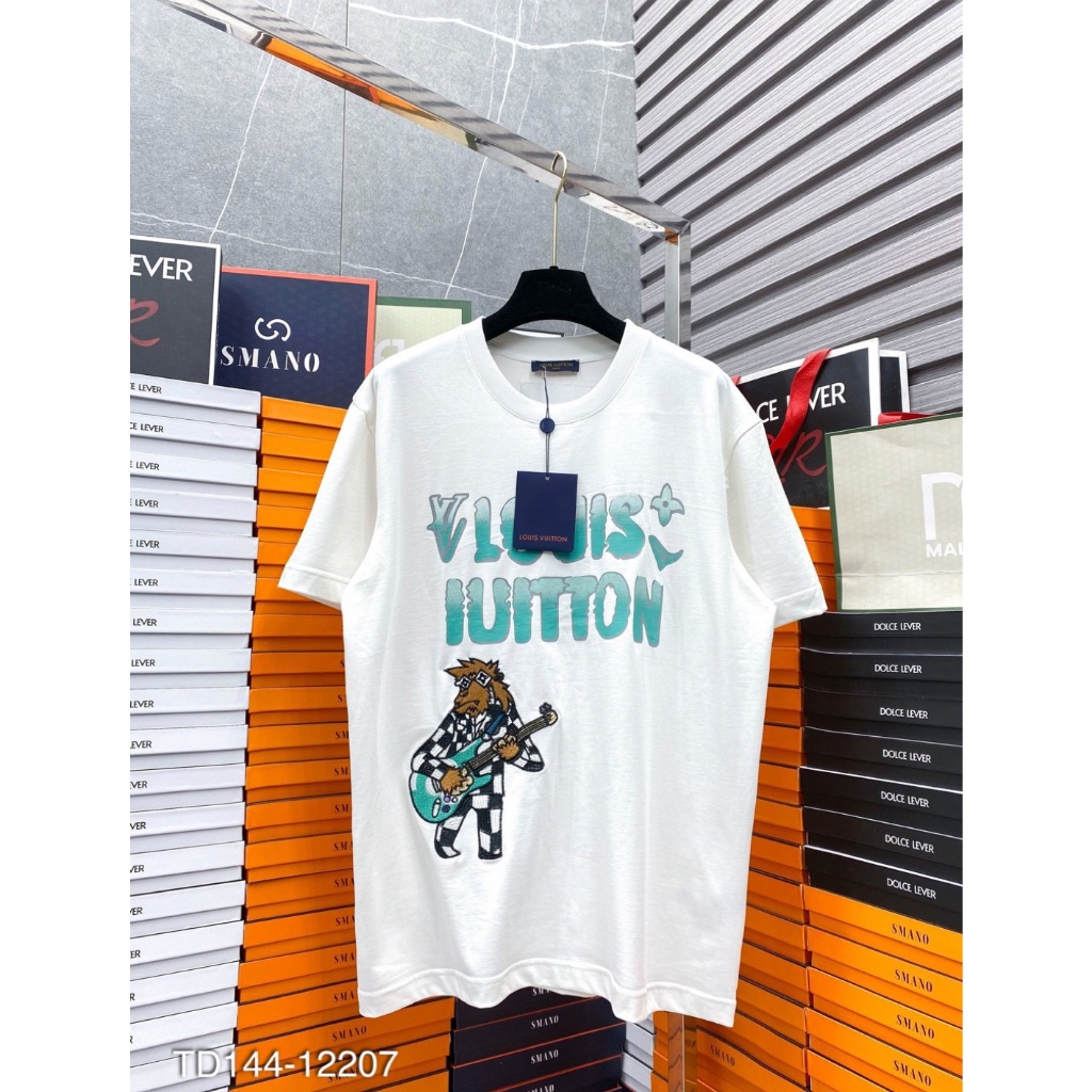 Áo Thun Nam LV Thêu Hình Chú Ngựa Siêu Đỉnh - Áo Phông LV Nam In Logo Chữ Loang Neww SS23