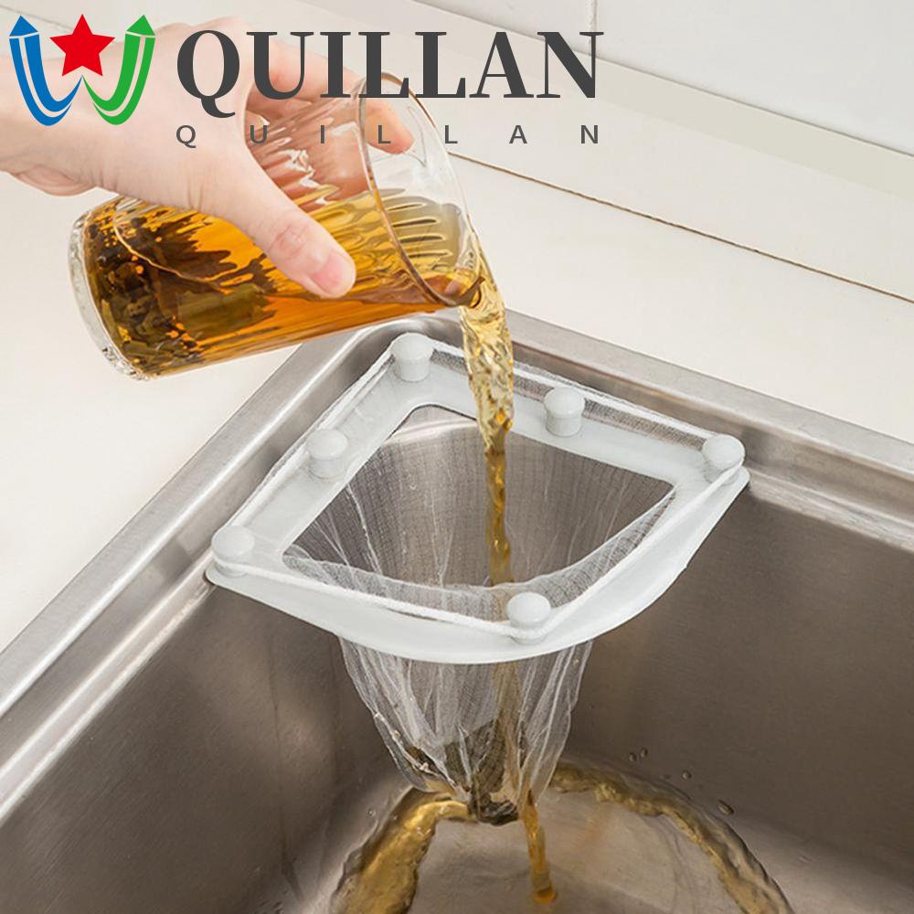 Quillan tam giác thoát nước giá treo lưới đa chức nănga thức ăn thừa túi lưới thoát nước thùng rác tiện ích túi lọc