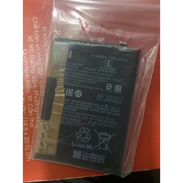 Pin zin / Vivo v15/redmi 9T/ssA23/Redmi 9A/ reamel BL p729