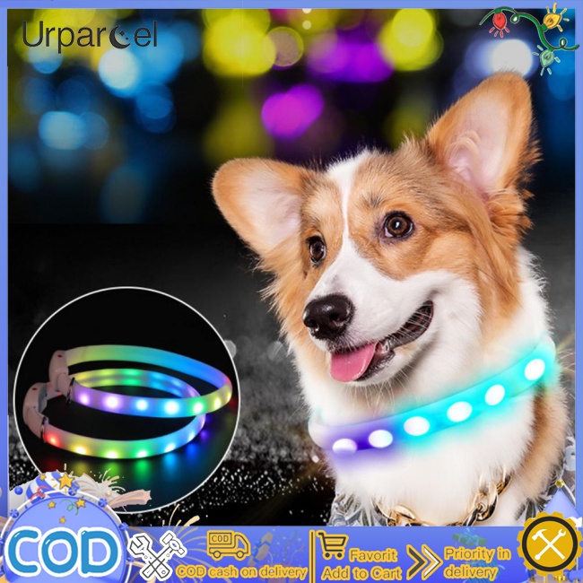 Urparcel led pet collars multi-color luminous vòng cổ với đèn nhấp nháy vòng cổ chó phát sáng có thể sạc lại usb