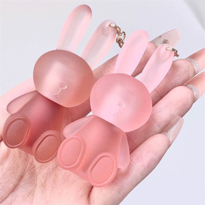 ABPOPA Son môi gegebear đất sét lì màu nude đỏ nâu không thấm nước lâu trôi chống dính cốc kèm móc khóa thỏ dễ thương 3ml