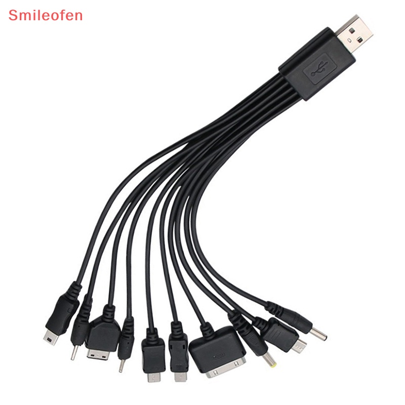 [smileofen] Bộ sạc cáp đa pin cáp chuyển đổi usb dây dữ liệu 10 trong 1 cáp truyền dữ liệu usb phổ thông mới