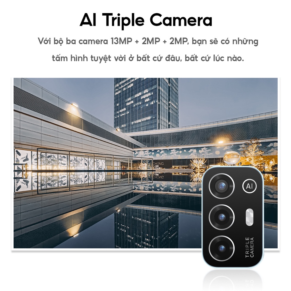 Điện thoại ZTE Blade A52 4GB l 64GB, Pin 5000mAh, Màn hình 6.52", Camera AI Triple - Chính hãng