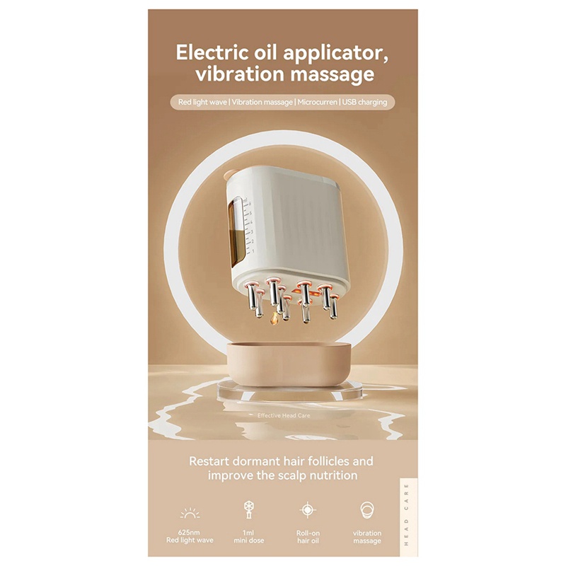 Máy Massage Da Đầu Chống Thấm Nước Chống Trầy Xước Kích Thích Mọc Tóc ems Ánh Sáng Đỏ