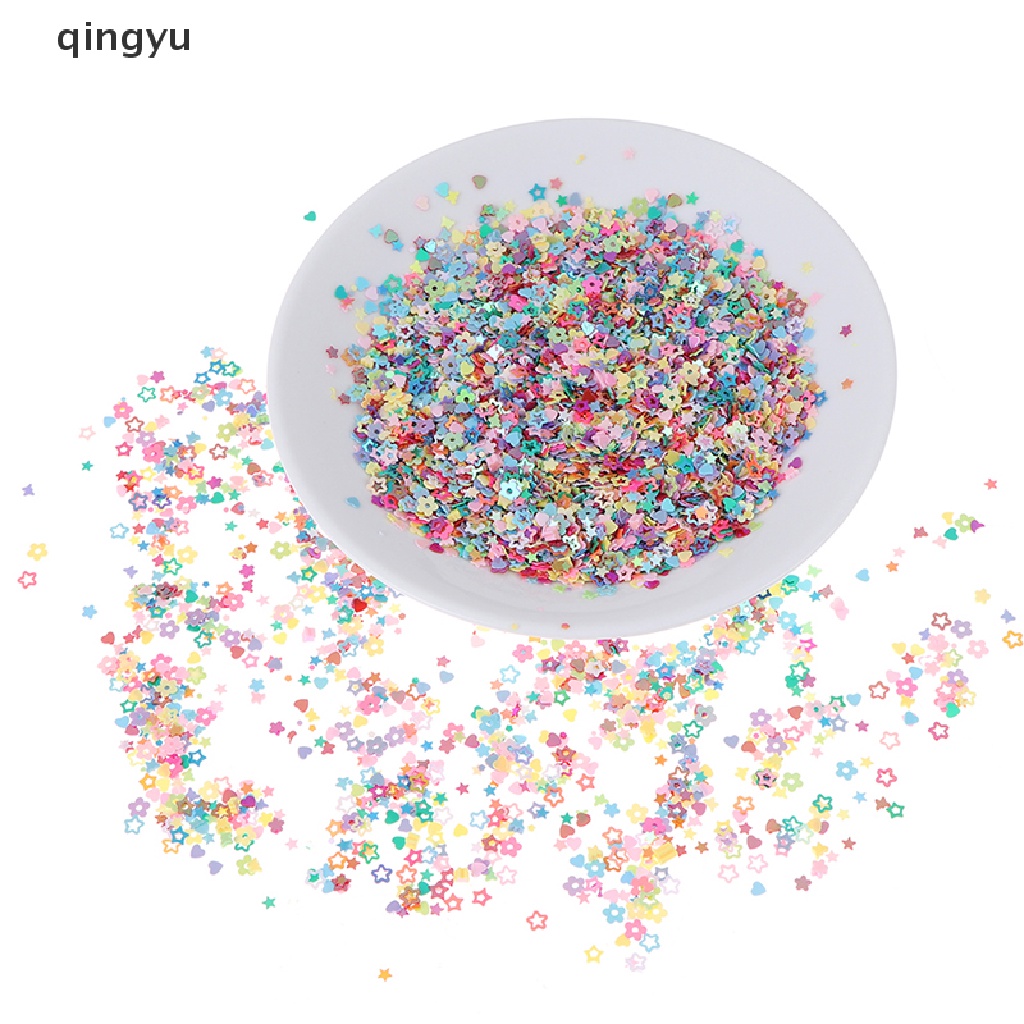 Túi 15g Hạt Kim Tuyến Hình Ngôi Sao / Trái Tim Bằng Resin DIY Dùng Trang Trí