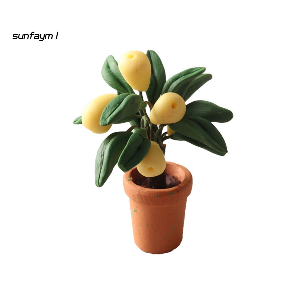 Cây Bonsai Mini Không Phai Màu Siêu Nhẹ Trang Trí Nhà Búp Bê 1: 12