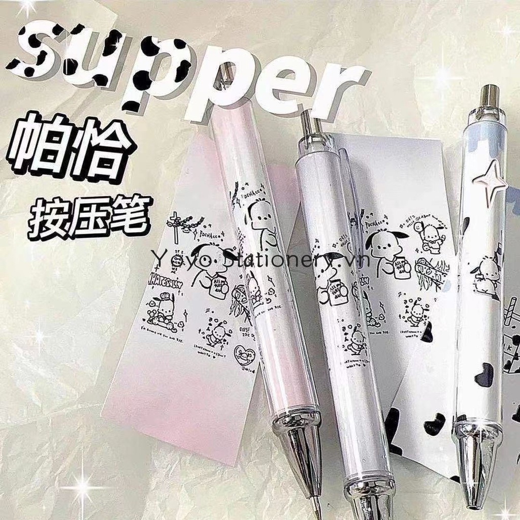 Bút Mực Gel Đen Ngòi 0.5MM In Hình Chú Chó Hoạt Hình Dễ Thương