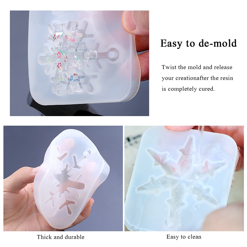 Khuôn Silicone Làm Trang Sức Hình Bông Tuyết