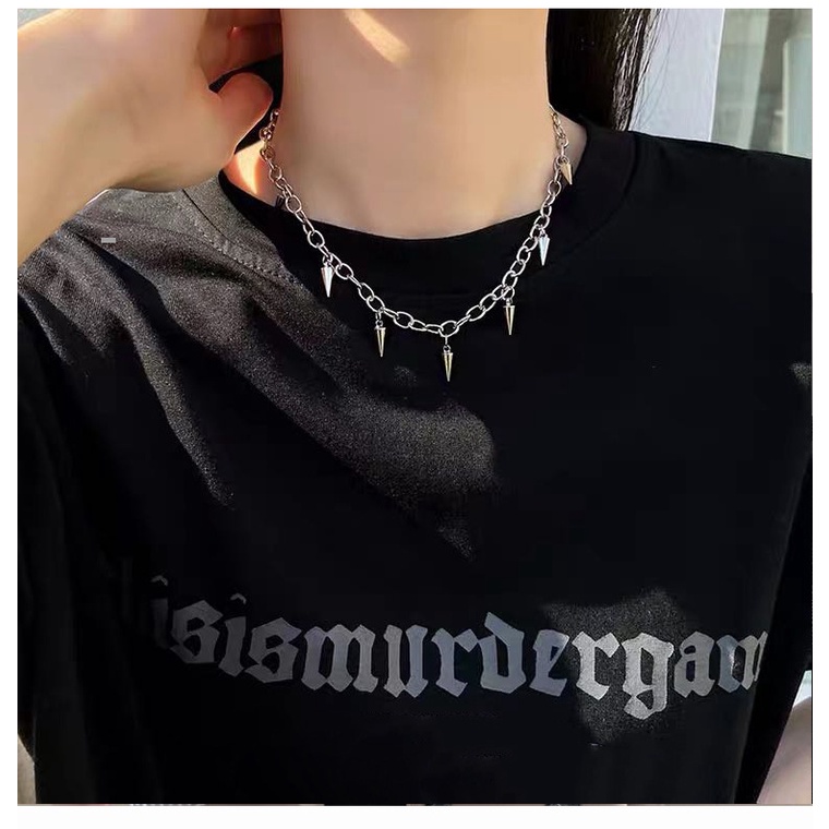 Vòng Cổ Choker Đính Đinh Tán Phong Cách Punk Hip Hop Tối Giản Thời Trang Cho Nam Và Nữ