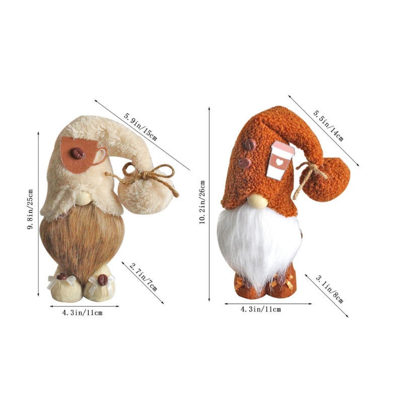 Set 2 Tượng Gnome Cà Phê Đứng Để Trang Trí