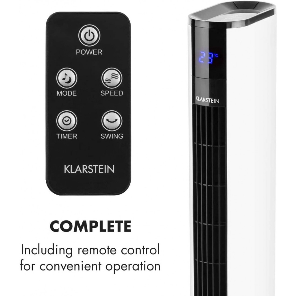 Quạt tháp Klarstein Skyscraper 3G Turmventilator màu trắng/xám/đen - Nhập khẩu từ Đức - Giadung_Smart