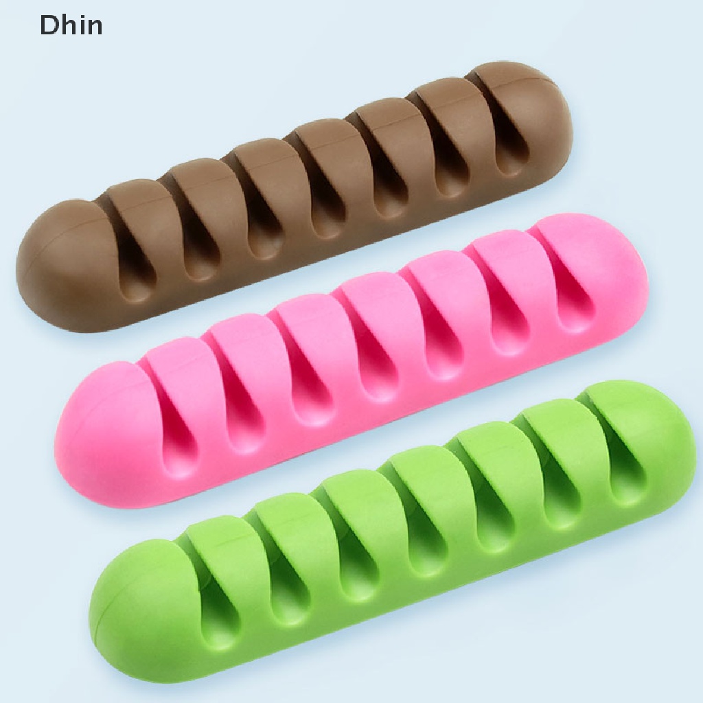 Giá Đỡ Dây Cáp / Tai Nghe 7 Lỗ Bằng Silicon Tiện Dụng