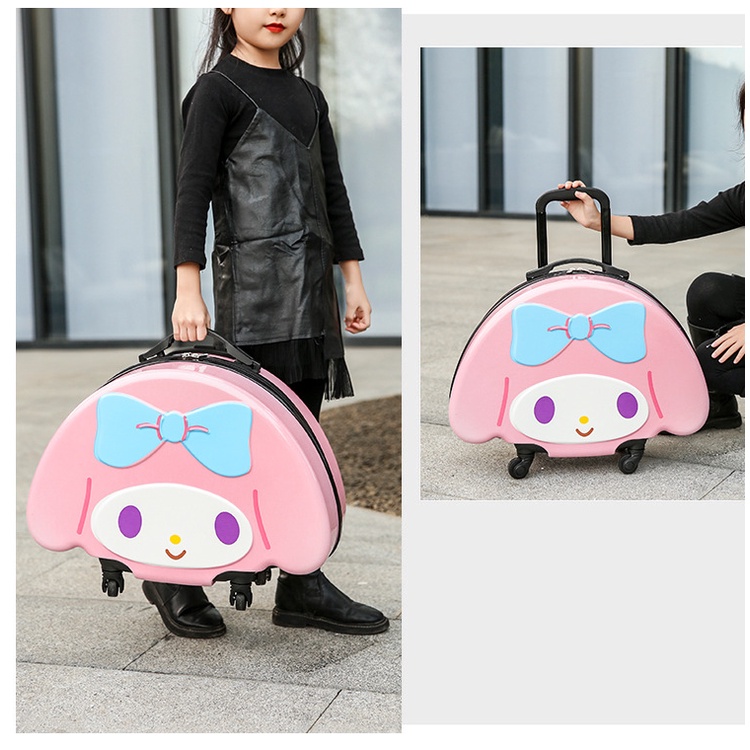 Mới Va Li Kéo 20-inch 3D Họa Tiết Hoạt Hình Melody Xinh Xắn Dành Cho Bé Ốp