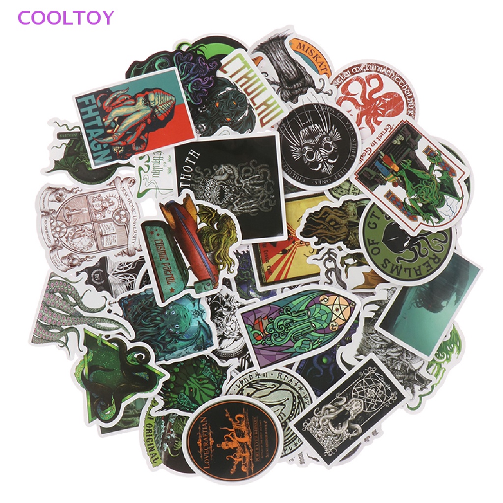 Cooltoy Set 50 Sticker Xương Hoạt Hình Kinh Dị Cthulhu Mythos DIY Bán Chạy