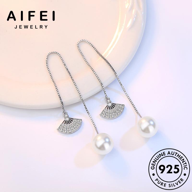 AIFEI JEWELRY vành bạc tua bản bông kiện khuyên quạt thật sức nguyên ngọc Thời hàn xỏ nữ 925 thời trai phụ trang quốc tai tròn E646