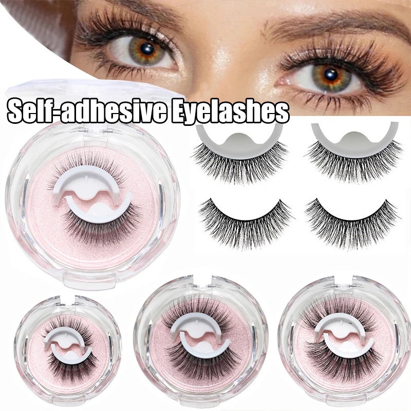 1 Cặp Lông Mi Giả Cong Dày 3D Tự Dính Không Keo Dán Có Thể Tái Sử Dụng