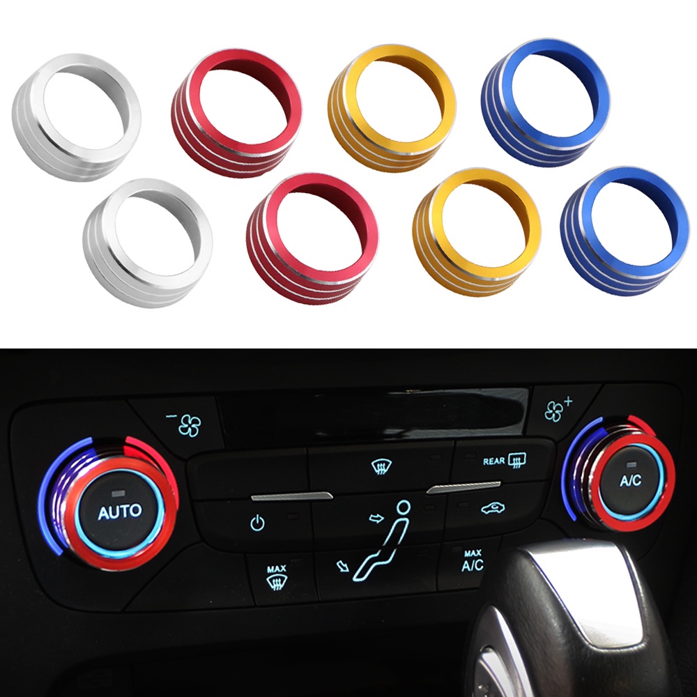 Bộ 2 Nút Vặn Điều Hòa Bằng Hợp Kim Nhôm Hình Tròn Cho Ford Focus 3 MK3 2014-2017