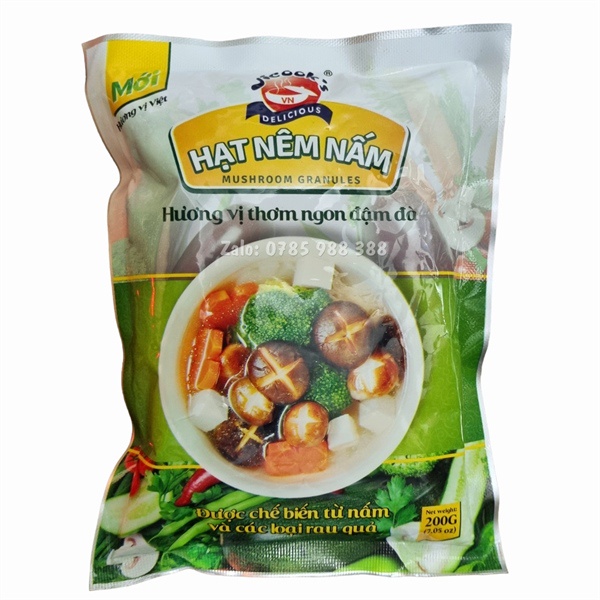 HẠT NÊM CHAY NẤM VICOOK 200G (GÓI)