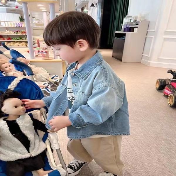 Áo Khoác Denim Mỏng Tay Dài Phong Cách Thời Trang Mới 2023 Dành Cho Bé Trai