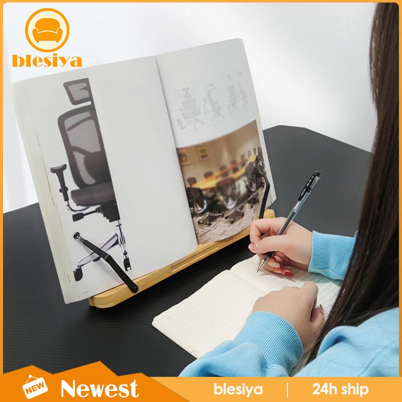 [Blesiya] Giá Đỡ Sách Bằng Tre Với Các Góc Có Thể Điều Chỉnh