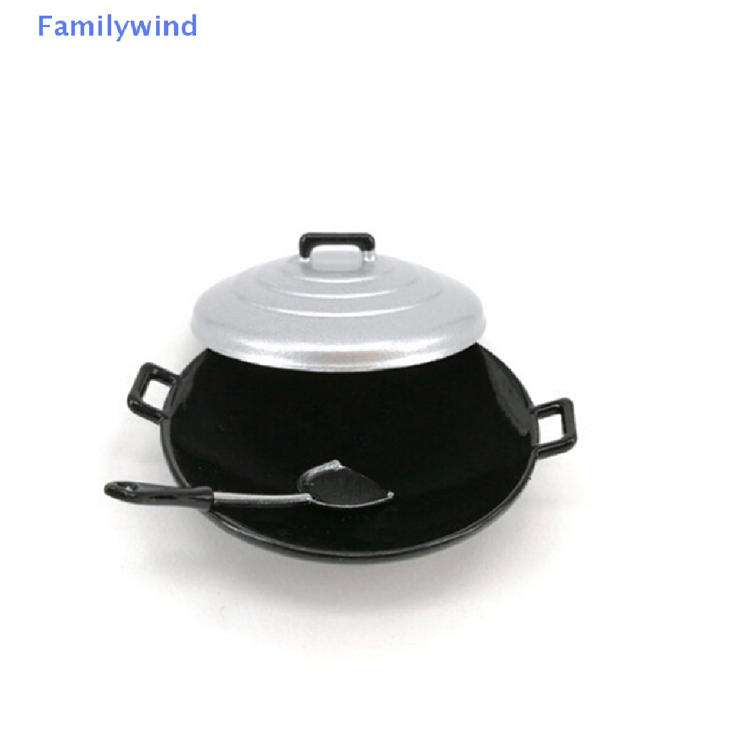 Set 3 Món Đồ Chơi Gồm Nồi + Nắp Nồi + Muỗng + Vỏ Bánh pancake Tỉ Lệ 1: 12 Cho Nhà Búp Bê