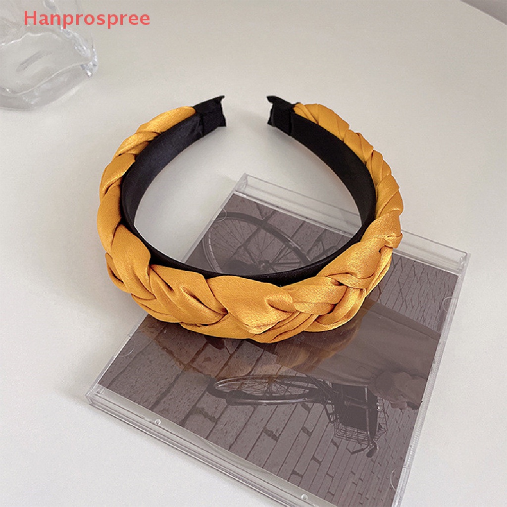 Hanprospree > Băng Đô Bện Tóc Bản Rộng Màu Trơn Thời Trang