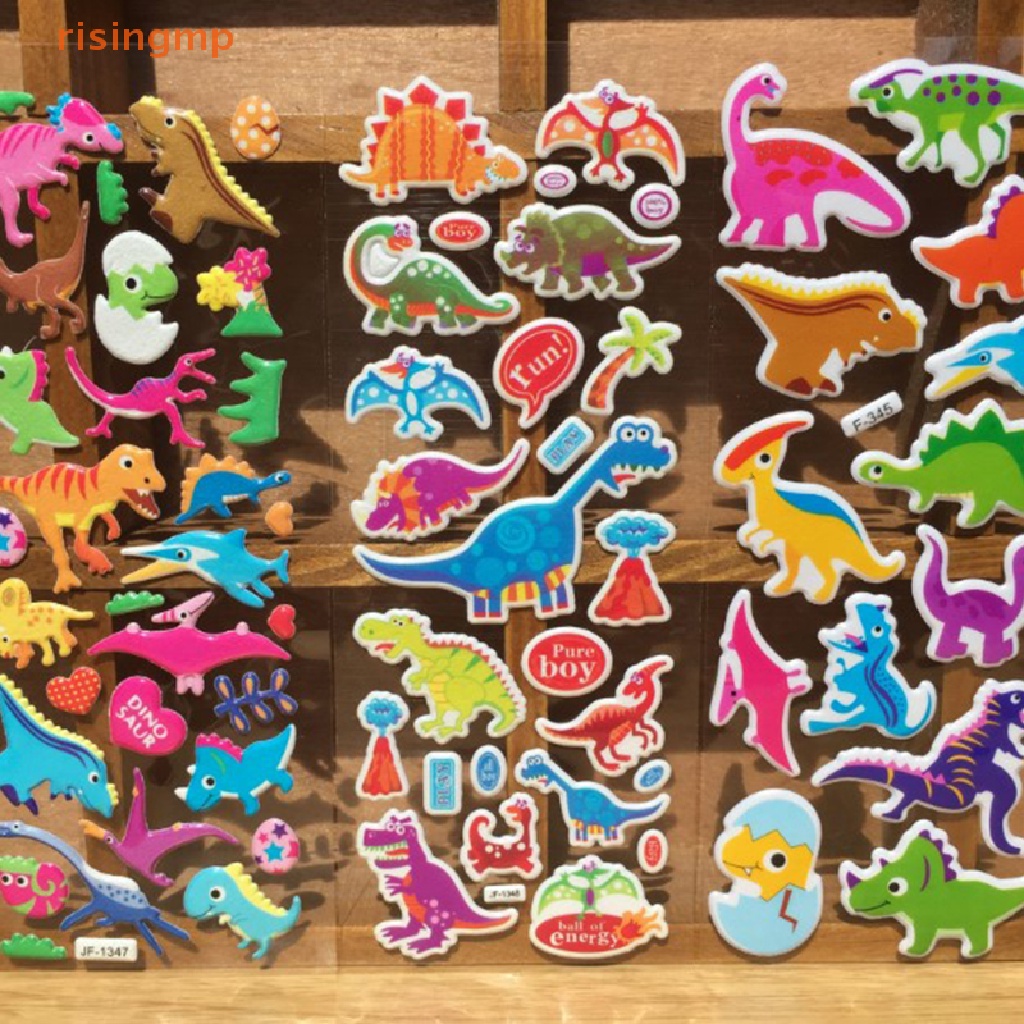 Set 10 Tấm Sticker Hoạt Hình 3D Dán Trang Trí Sổ Tay Cho Bé Trai