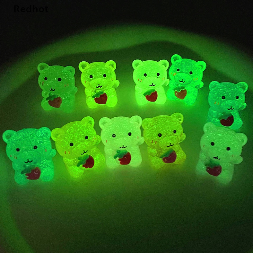 &lt; Redhot &gt; Bộ 2 Búp Bê Gấu Dâu Hoạt Hình Phát Sáng Trang Trí Tiểu Cảnh