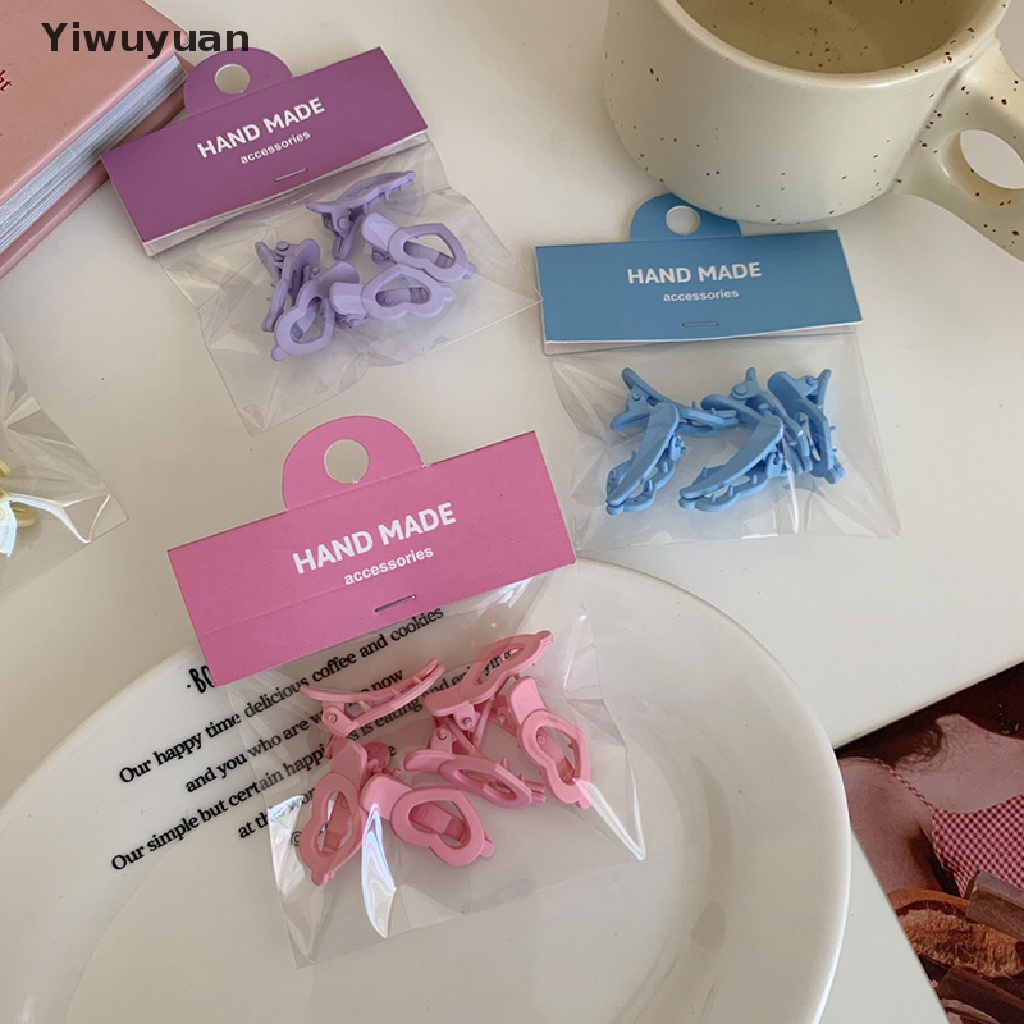 < Yiwuyuan > Set 5 Kẹp Tóc Càng Cua Hình Trái Tim Phong Cách Hawaii Hàn Quốc Cho Bé Gái