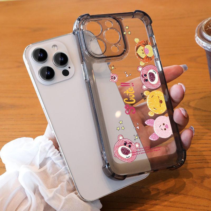 Ốp Điện Thoại TPU Mềm Trong Suốt Chống Sốc In Hình Động Vật Dễ Thương Cho IPhone 11 14 13 12 Pro Max XS X XR 7 + 8 6 6S Plus Sự Bảo Vệ