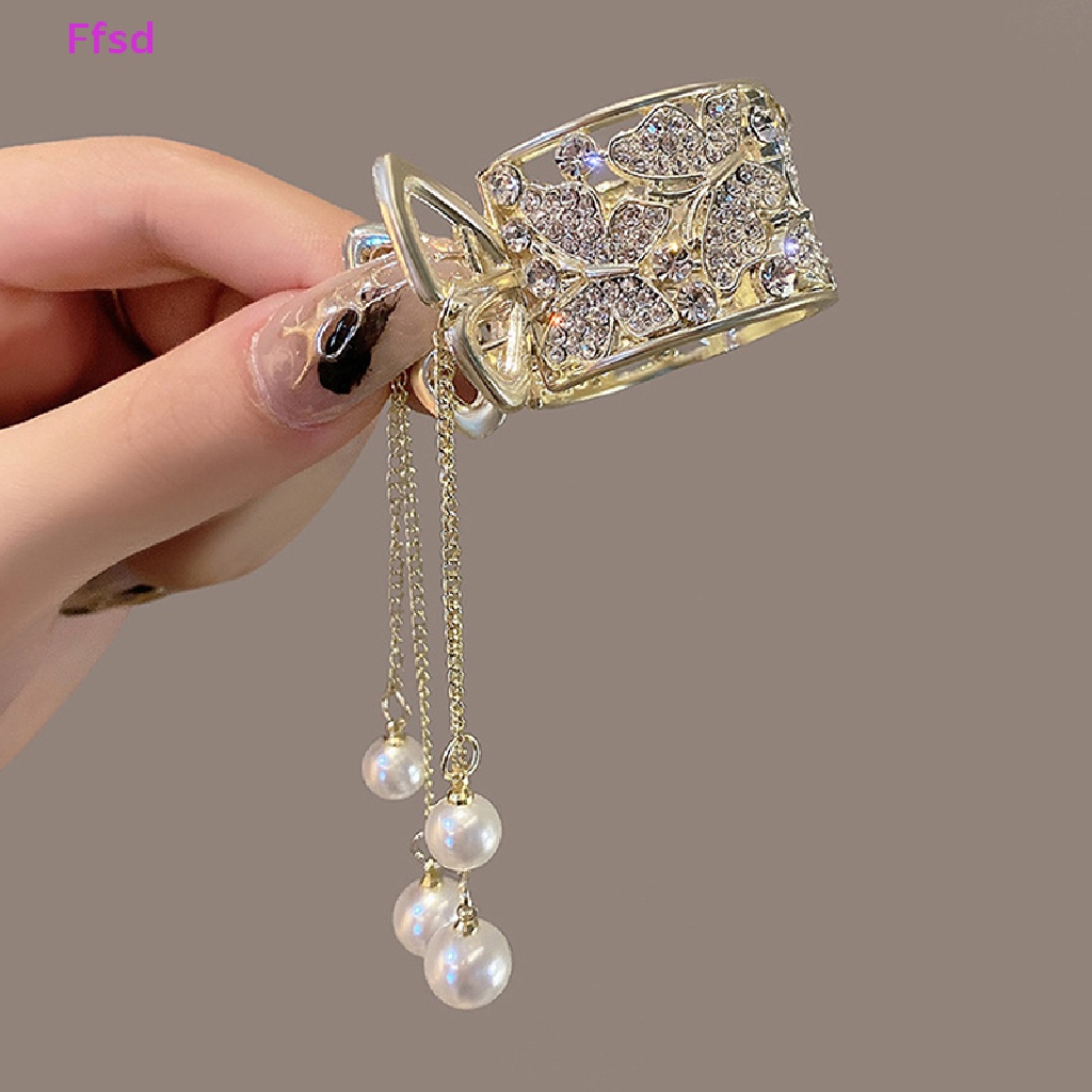 Kẹp Tóc Đính Ngọc Trai Giả Phối Tua Rua Xinh Xắn Cho Nữ