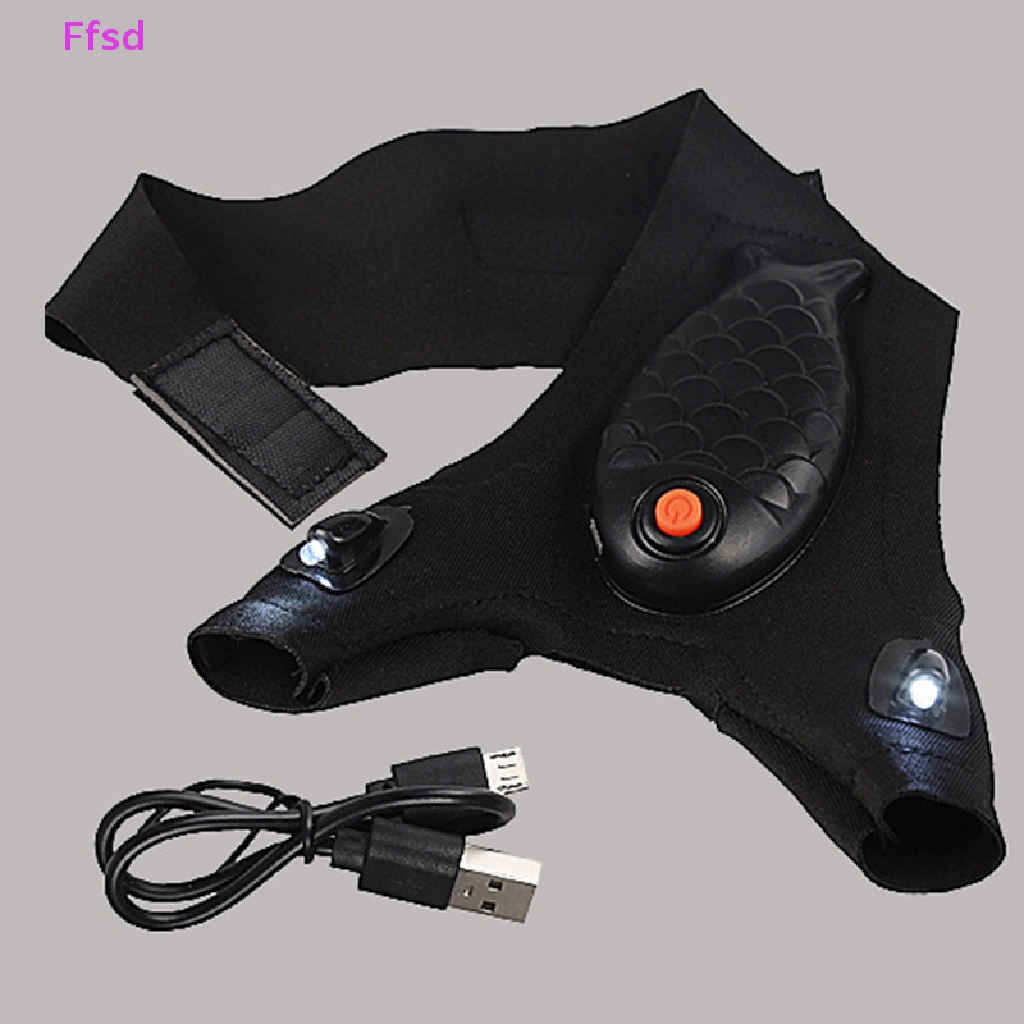 {Ffsd} Găng Tay Câu Cá Không Ngón Có Đèn Pin LED Có Thể Sạc Lại