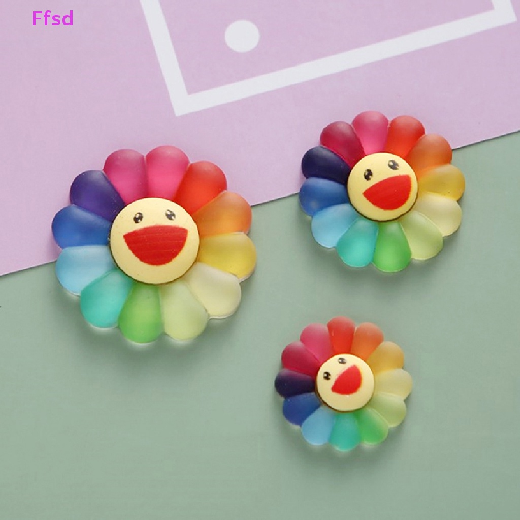 {Ffsd} Set 10 Mô Hình Tượng Hoa Hướng Dương Cười 3 Kích Cỡ Bằng Nhựa Resin Resin Nhỏ Xinh Trang Trí Sổ Tay