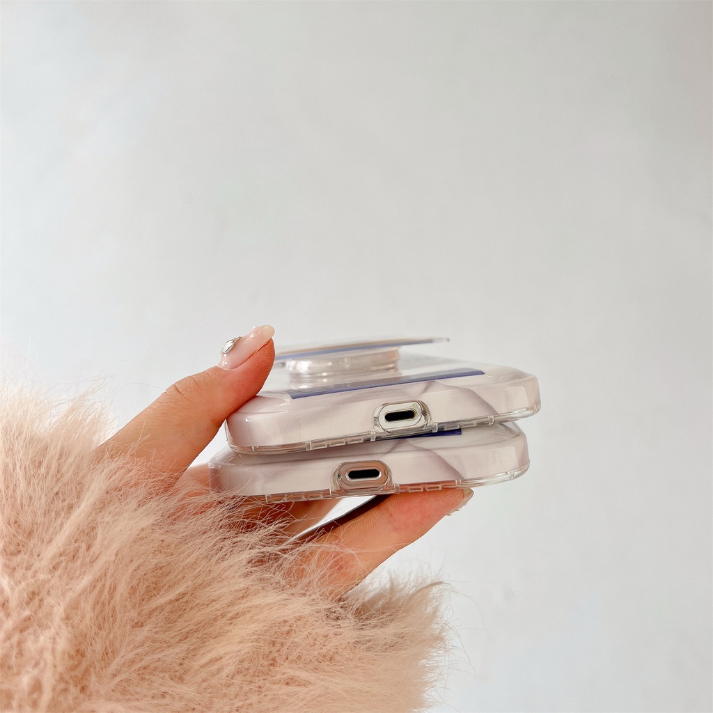 Ốp Điện Thoại TPU Dẻo Họa Tiết Mặt Cười Kèm Giá Đỡ Chống Sốc / Rơi Cho iphone 14 Pro Max 13 12 11