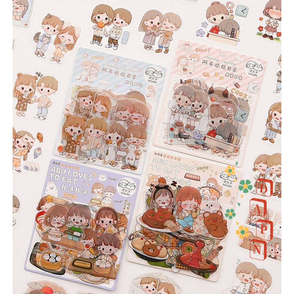 Miếng Dán PET Chống Thấm Nước Họa Tiết Dễ Thương Trang Trí Bình Nước