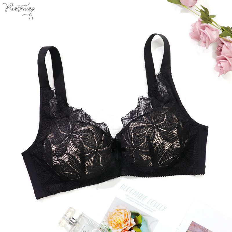 PARIFAIRY áo ngực có gọng không mút áo bra big size nữ áo lót ren 36D 38D 40D 42D 44D-2212