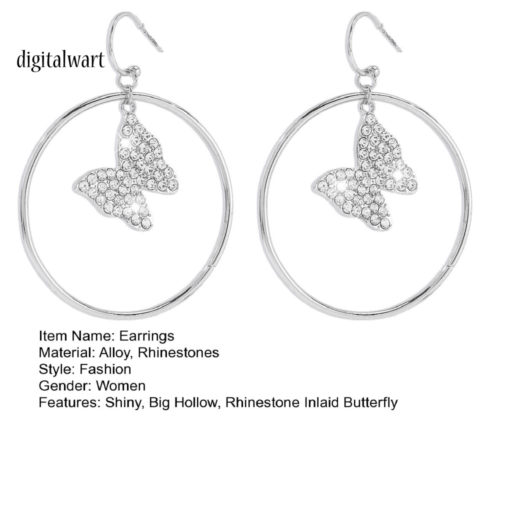 Kỹ Thuật Số| 1 Đôi Bông Tai Hình Học Lớn Dát Đá Lấp Lánh Thời Trang Dự Tiệc Cho Nữ