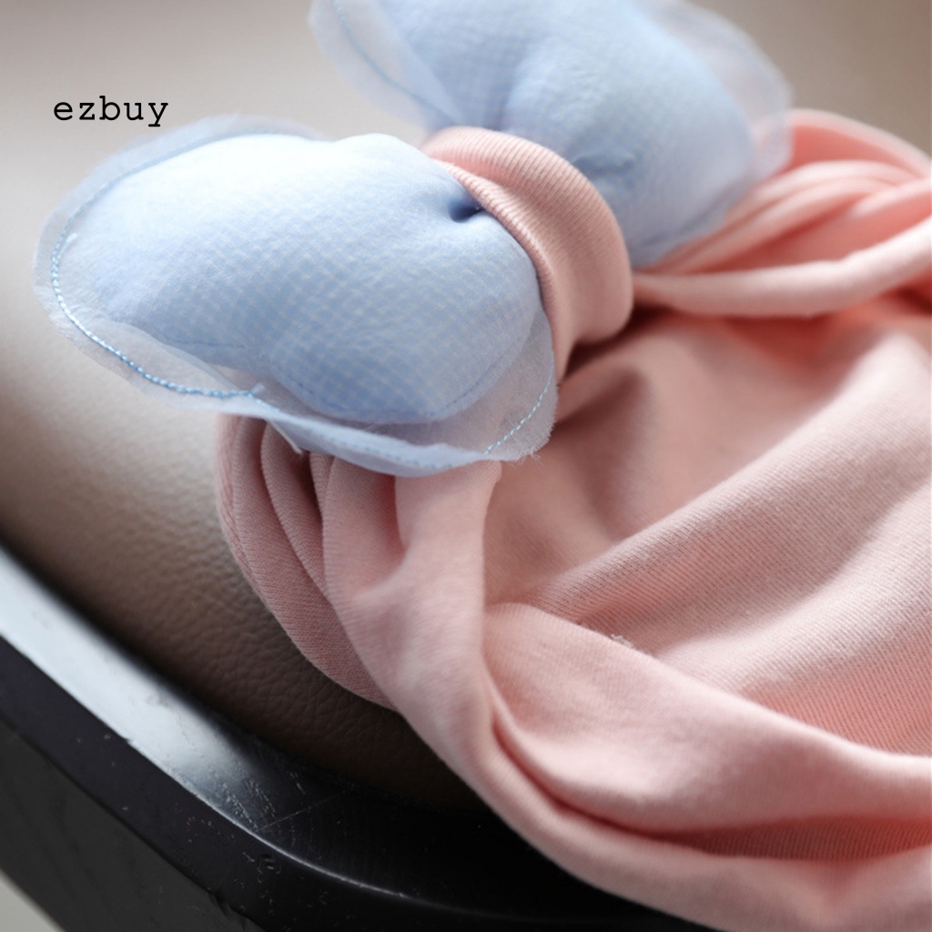 Mũ Cotton Trùm Đầu Đính Nơ Chống Nhăn Co Giãn Cho Bé