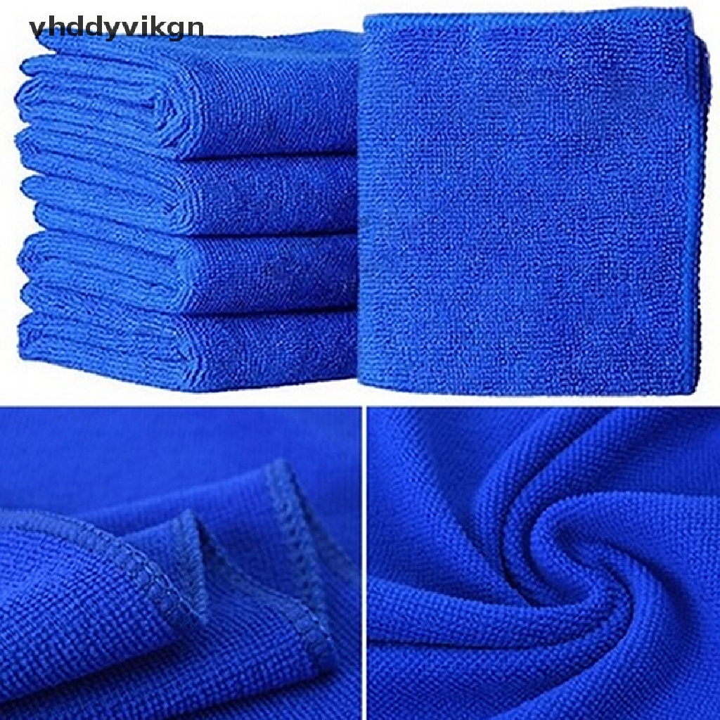 Bộ 5 Khăn Lau Xe Hơi Vải Vi Sợi Màu Xanh Dương