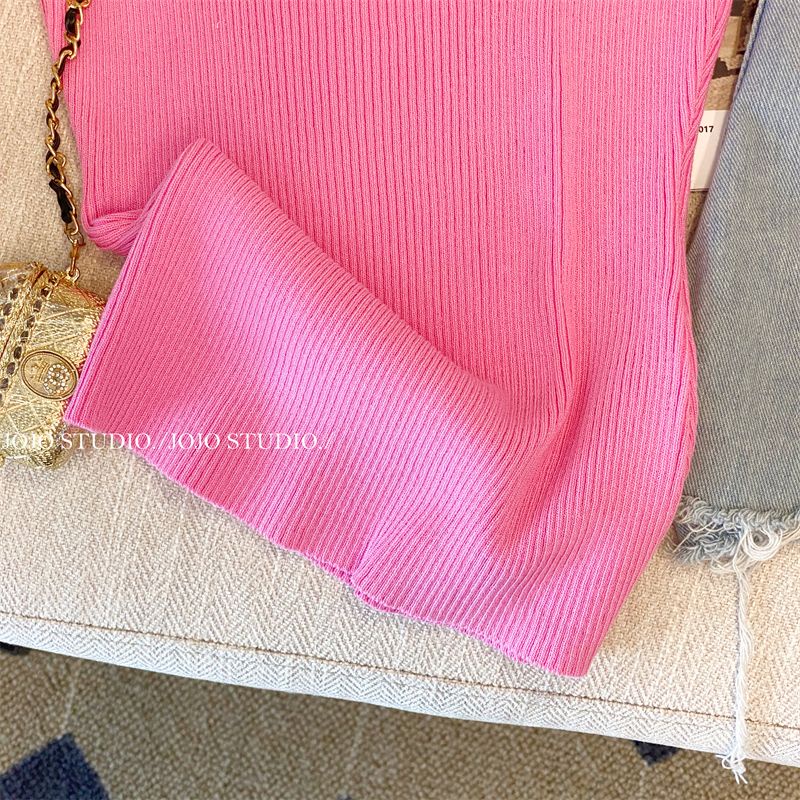 Áo Dệt Kim Hai Dây Dáng Ôm Phong Cách Pháp Thời Trang Mùa Hè 2023 Mới Cho Nữ