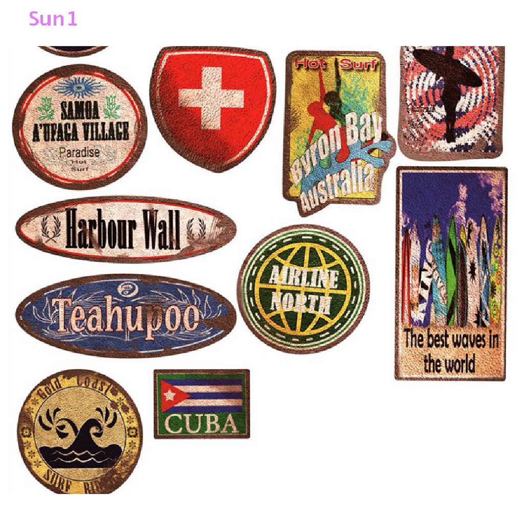 Set 36 Sticker Chống Thấm Nước Phong Cách Retro Dùng Để Trang Trí Ván Trượt