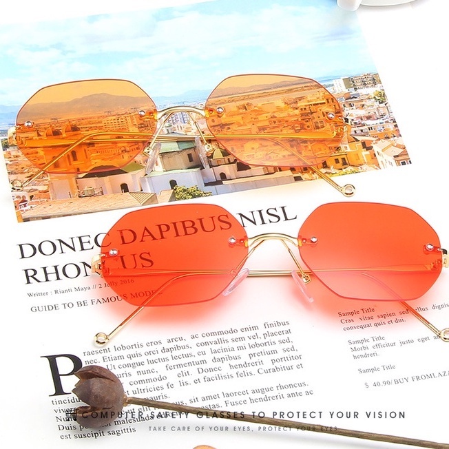 Kính Mát Gọng Kim Loại Chống Tia Bức Xạ UV400 Thời Trang Cho Nữ