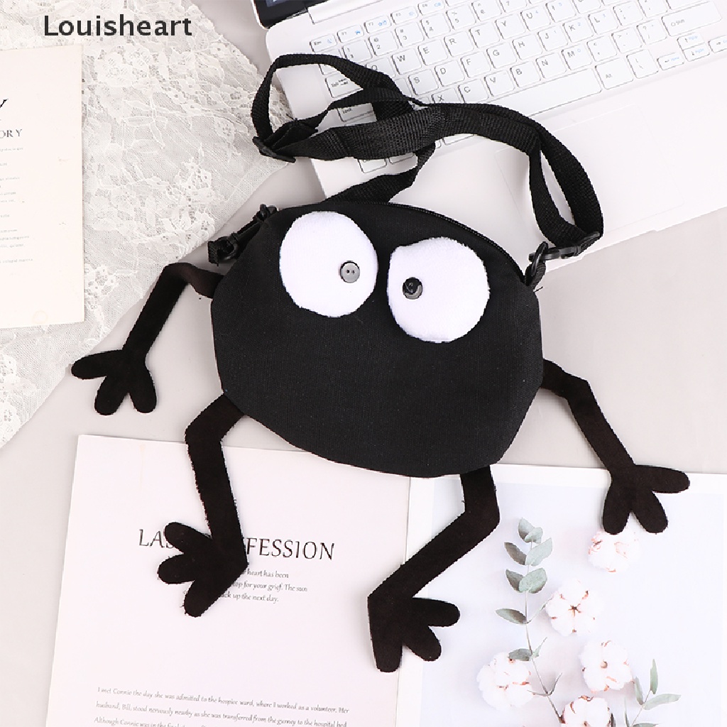 Túi Đeo Chéo Vai Louisheart Vải Canvas Hình Đôi Mắt To Dễ Thương Dành Cho Nữ